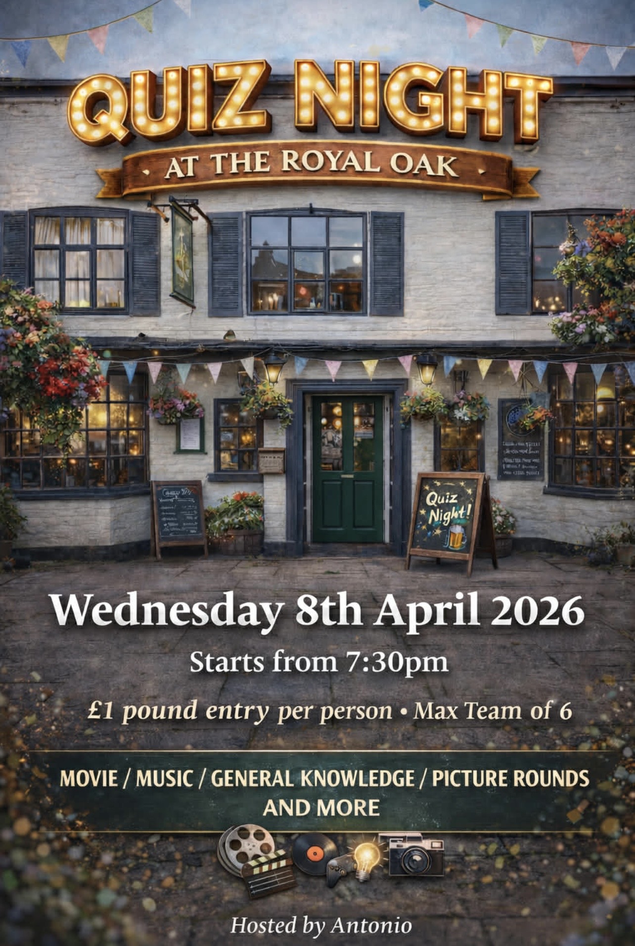 Featured image for “Quiz night at the Royal Oak, Wednesday 8th April”
