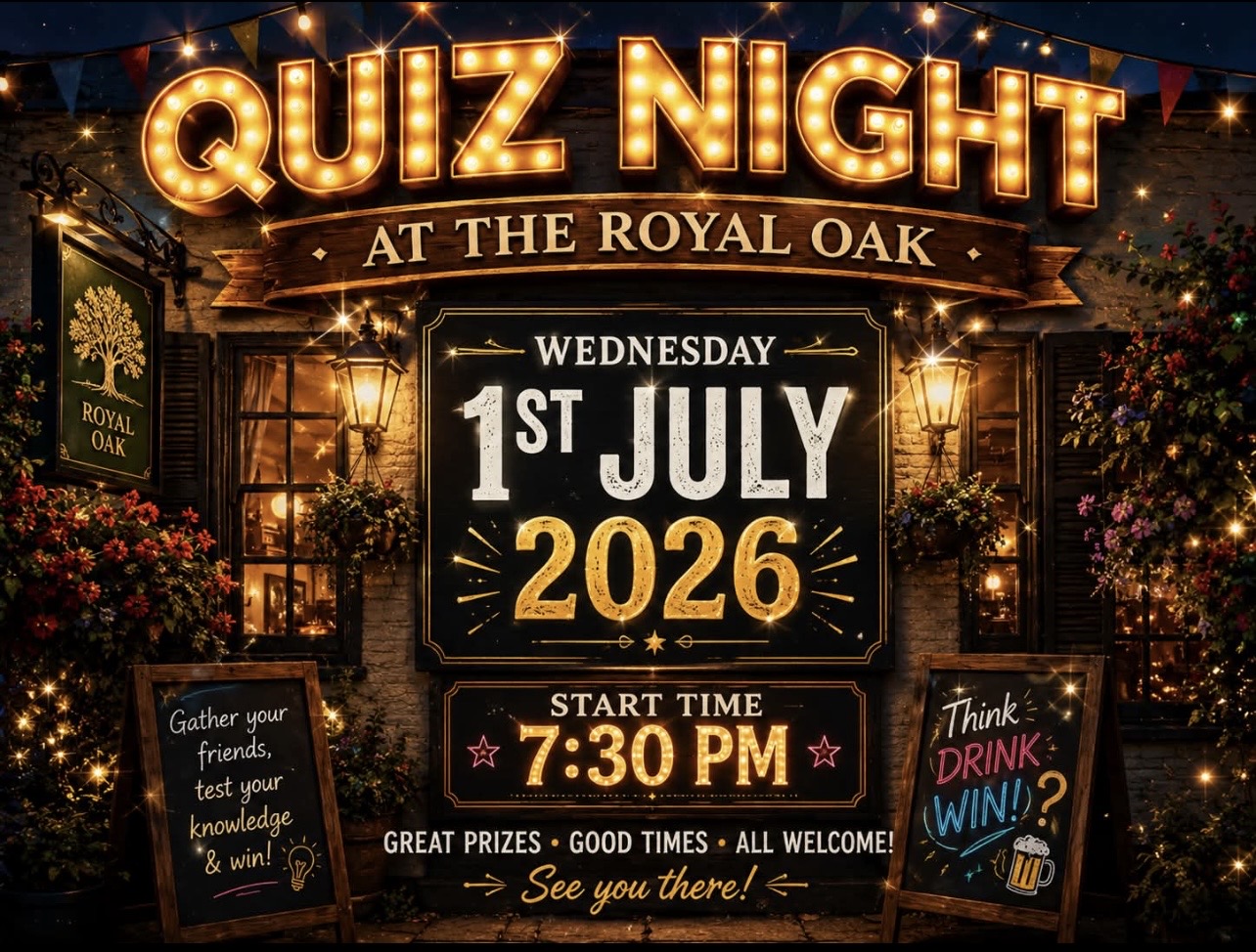 Featured image for “Quiz night at the Royal Oak, Wednesday 1st July 7.30pm”