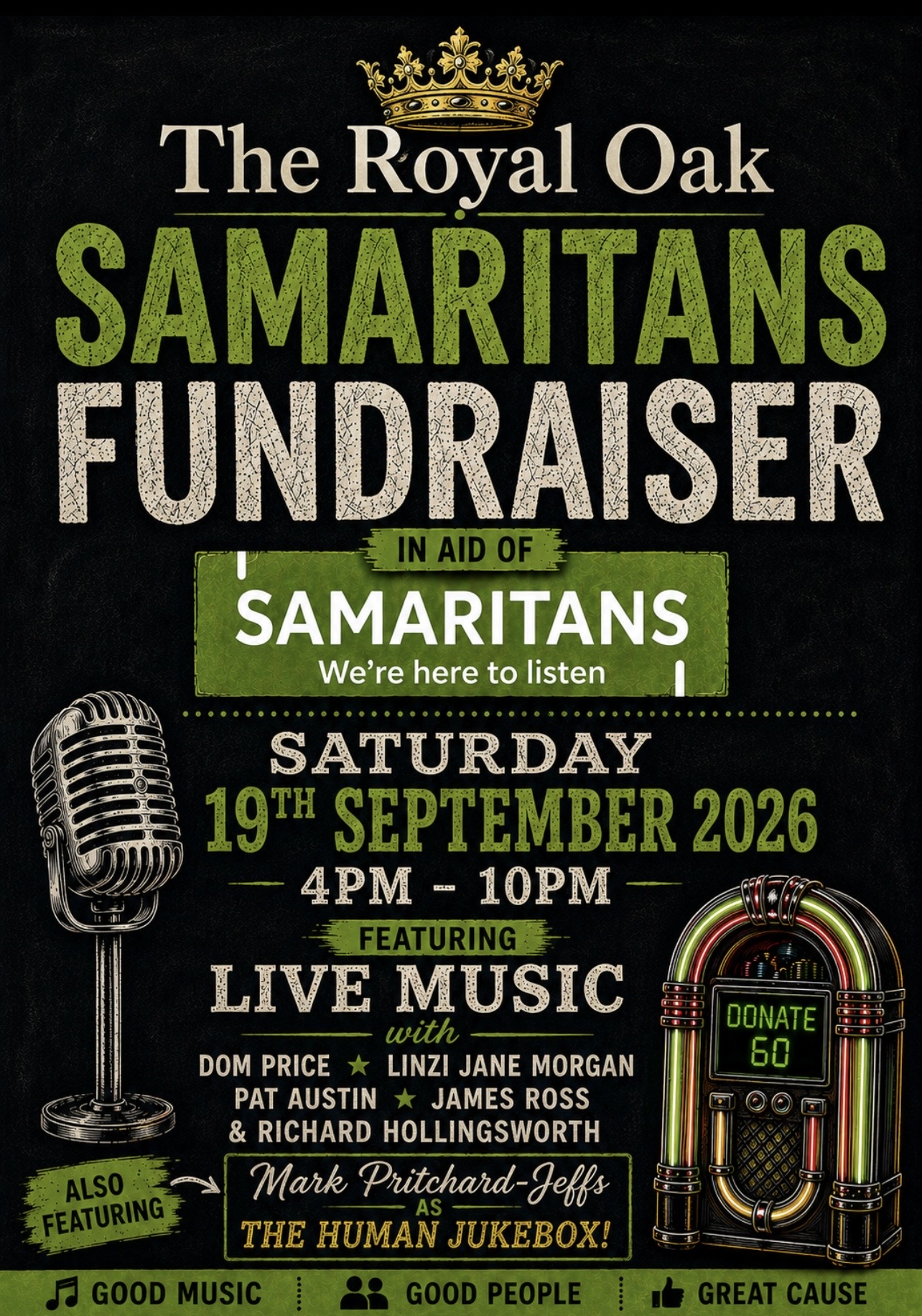 Featured image for “Samaritans Fundraiser, Saturday 19th September”