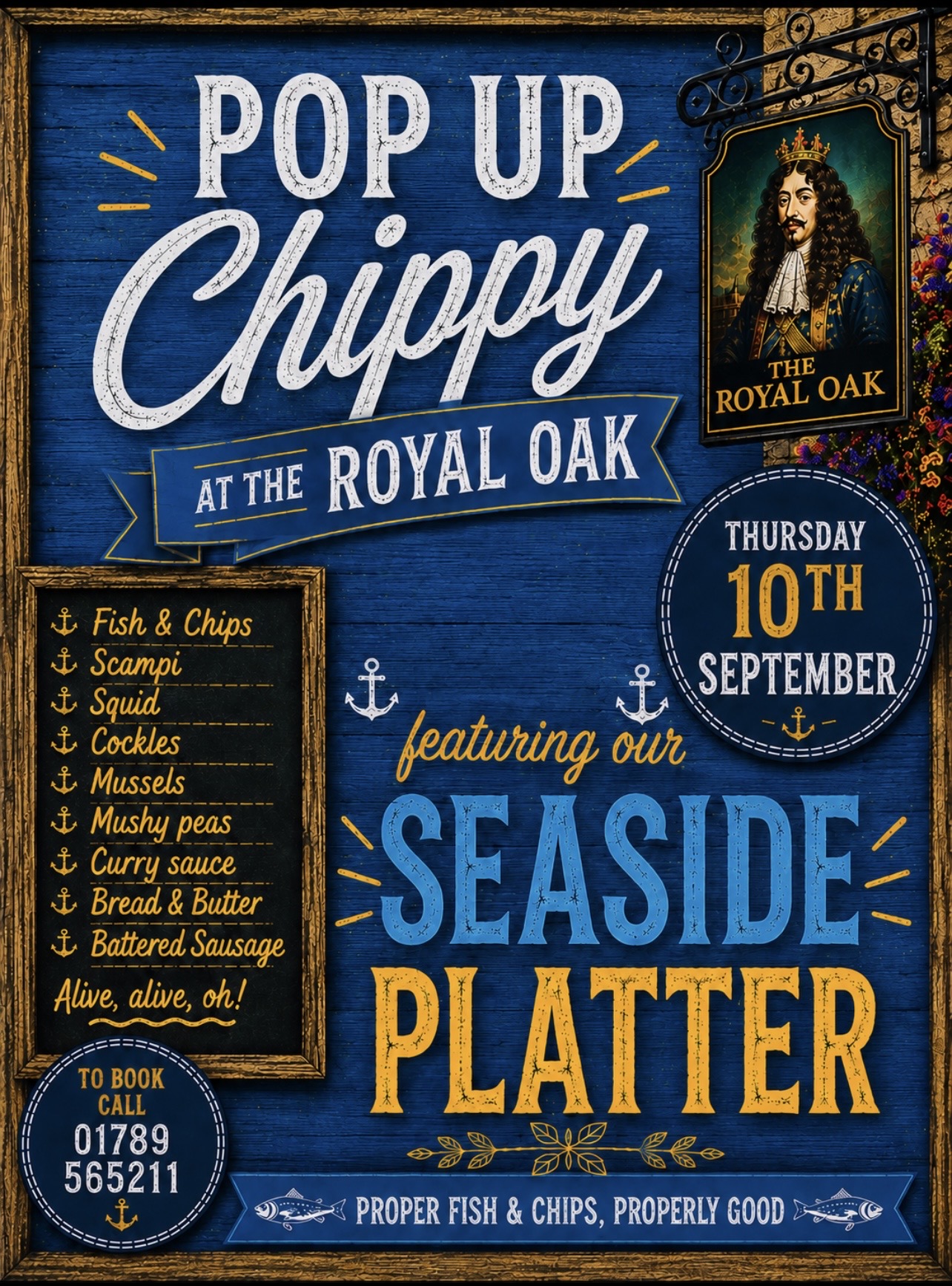 Featured image for “Pop-up chippy at the Royal Oak, Thursday 10th September”