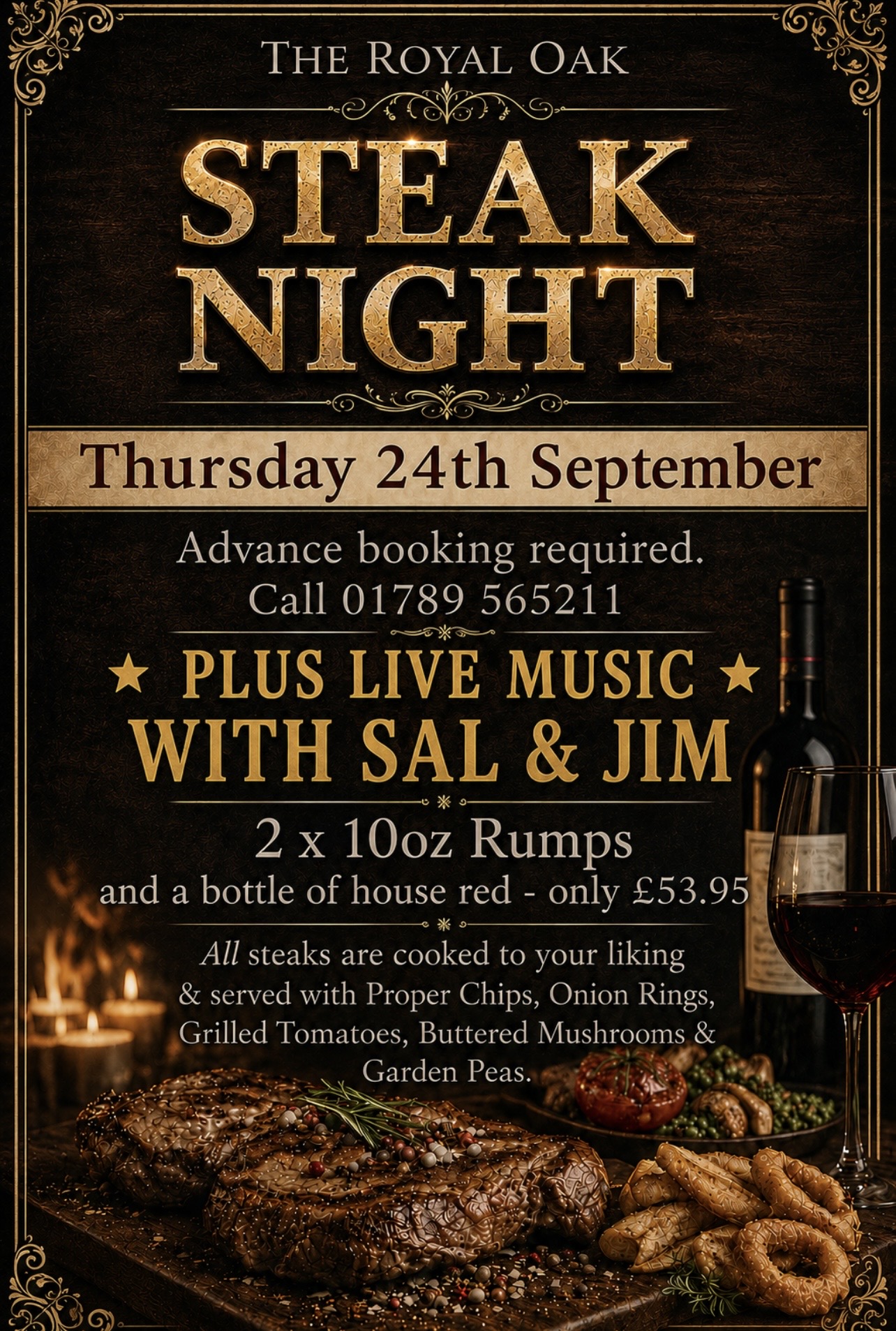 Featured image for “Steak Night, Thursday 24th September”